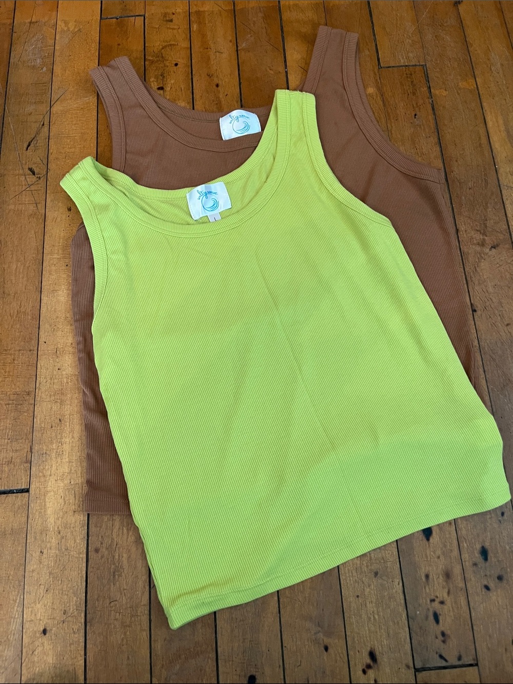 Salty Wave Ribbed Tank Top in Camel Brown